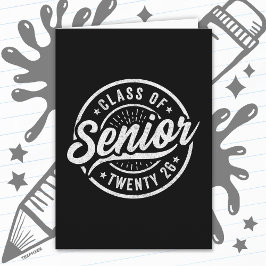 Tarjeta Senior Class of 2026 Cool Vintage Badge Graduation