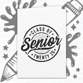 Tarjeta Senior Class of 2026 Cool Vintage Badge Graduation