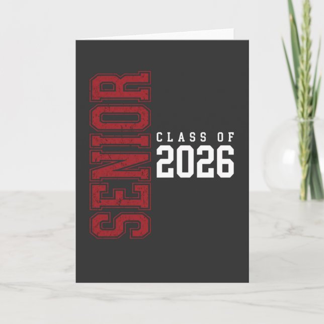 Tarjeta Senior Class of 2026 Graduation Gift for Seniors (Anverso)