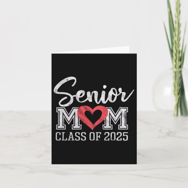 Tarjeta Senior Mom Cl Of 2025 Orgulloso Parent Graduation  (Anverso)