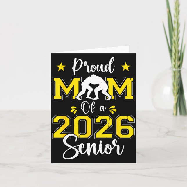 Tarjeta Senior Wrestling Mom 2026 Senior Mom Cl Of 2026  (Anverso)