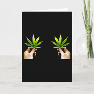 Tarjeta Seno de hoja divertido maceta hojas de marihuana b