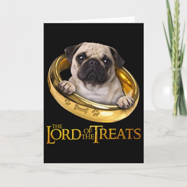 Tarjeta Señor De Las Golosinas - Cachorro Pug Divertido Y  (Anverso)