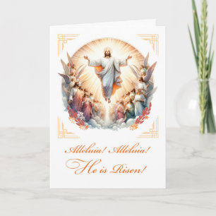 Tarjeta Señor Resucitado Radiante Resurrección Pascua con