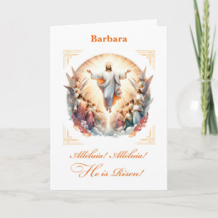 Tarjeta Señor Resucitado Radiante Resurrección Pascua con 