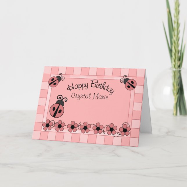 Tarjeta Señora Bug Birthday (Anverso)