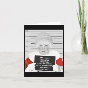 Tarjeta Señora Claus divertida foto policial encarcelada a
