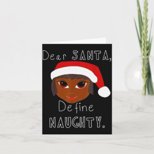 Tarjeta Señora Claus negra Santa Define Traviesa Familia N