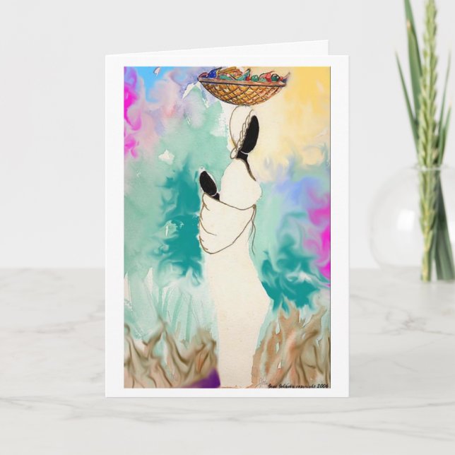 Tarjeta Señora con la cesta (Anverso)