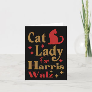 Tarjeta Señora De Gato Sin Hijos Para Kamala Harris Tim Wh