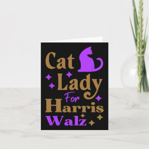 Tarjeta Señora De Gato Sin Hijos Para Kamala Harris Tim Wh