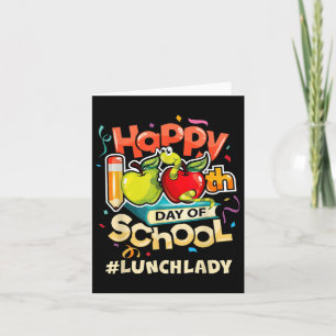 Tarjeta Señora del almuerzo feliz 100º día de escuela