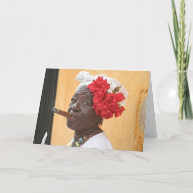 Tarjeta Señora del cigarro de Cuba (Anverso)