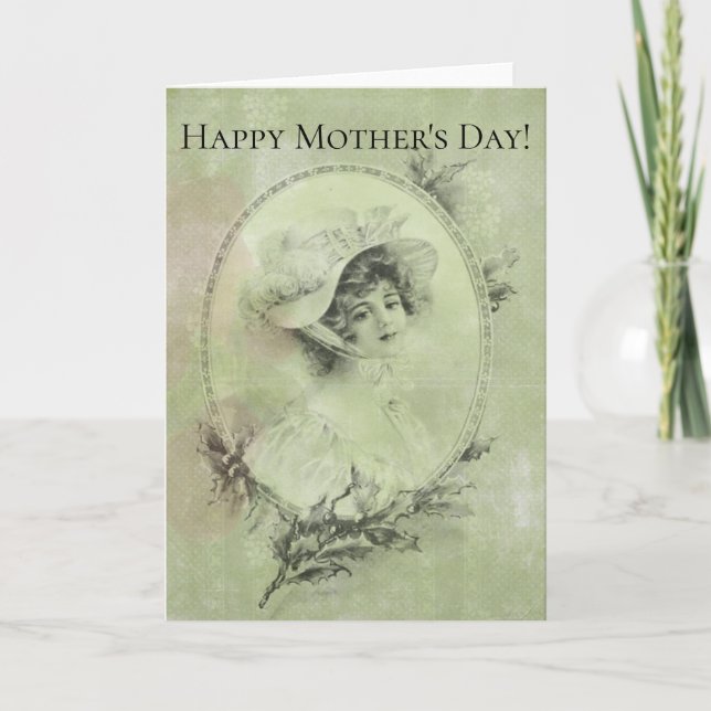 Tarjeta Señora del Victorian en verde del verdete del (Anverso)