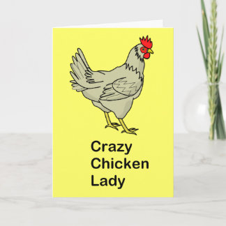 Tarjeta Señora loca del pollo