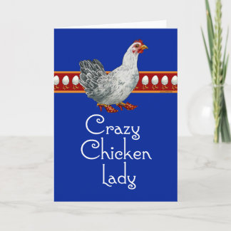 Tarjeta Señora loca del pollo (bleu)