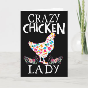 Tarjeta Señora Pollo Loco Amantes Divertidos De Pollos Par