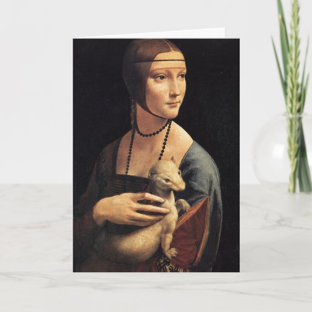 Tarjeta Señora y armiño (Anverso)