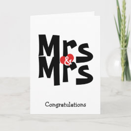 Tarjeta Señora y señora Lesbian Wedding Bold