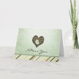Tarjeta Señorita Corazón Verde De Ave