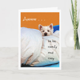 Tarjeta Sensación un mejor, acogedor y cómodo perro de