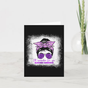 Tarjeta Sensibilización de Heimers Messy Bun Purple Dement