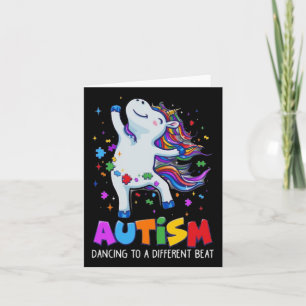 Tarjeta Sensibilización sobre autismo Dabbing Unicorn Piez