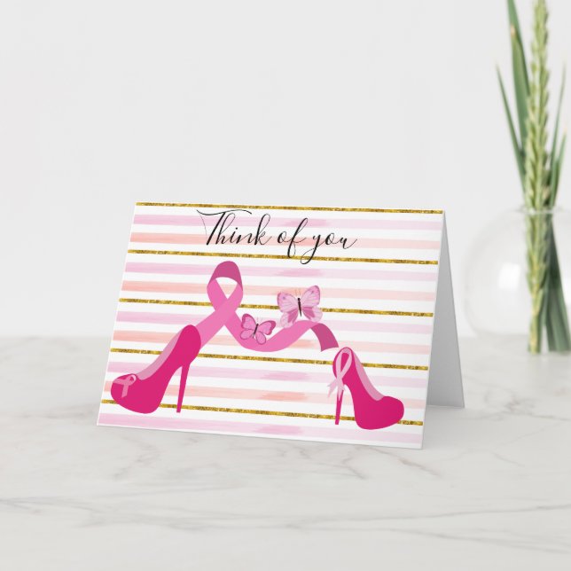 Tarjeta Sensibilización sobre el cáncer de mama Cinta rosa (Anverso)