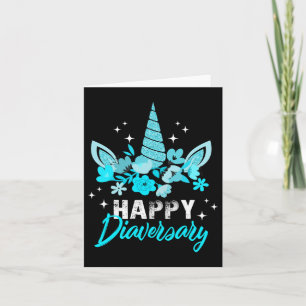 Tarjeta Sensibilización sobre la diabetes: unicornio feliz