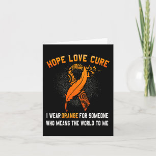 Tarjeta Sensibilización sobre la leucemia Cáncer Naranja C