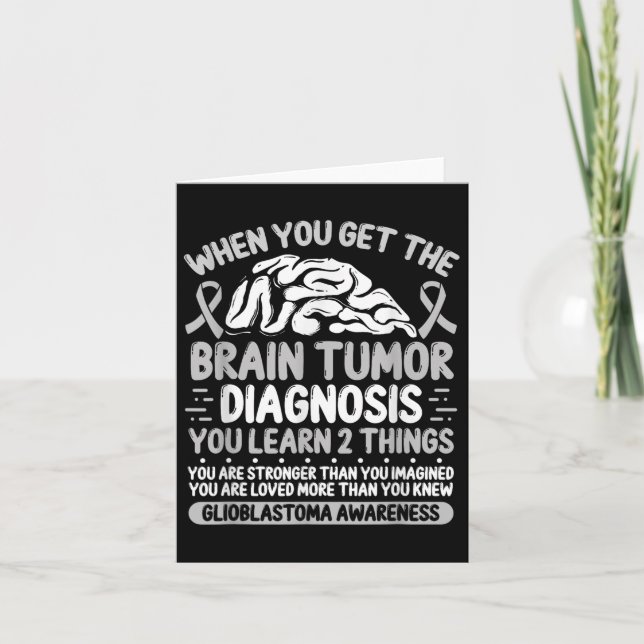 Tarjeta Sensibilización sobre los tumores cerebrales Gris  (Anverso)