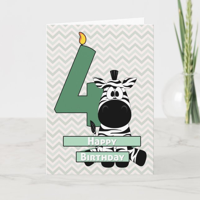 Tarjeta Sentada de cebra adorable por el cumpleaños del ni (Anverso)