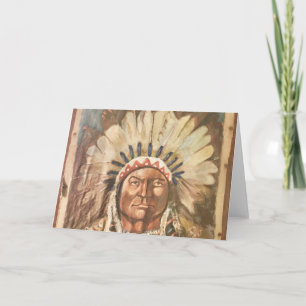 Tarjeta Sentado jefe indio
