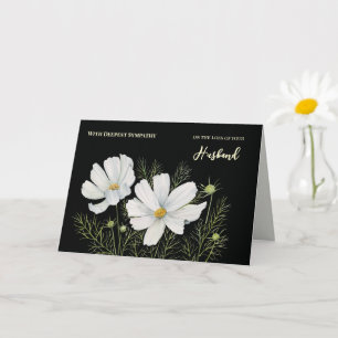 Tarjeta Sentimiento de Pérdida del Esposo Cosmos Blanco