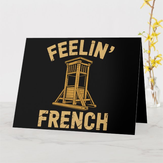 Tarjeta Sentimiento Francés Guillotina Vintage (flor amarilla)