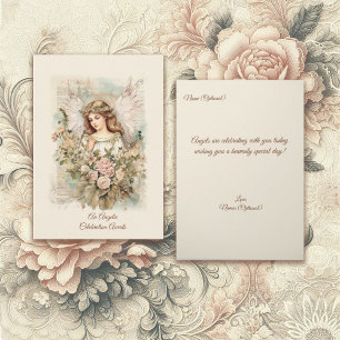 Tarjeta Sentimientos Cordiales Ángel de Estilo Antiguo