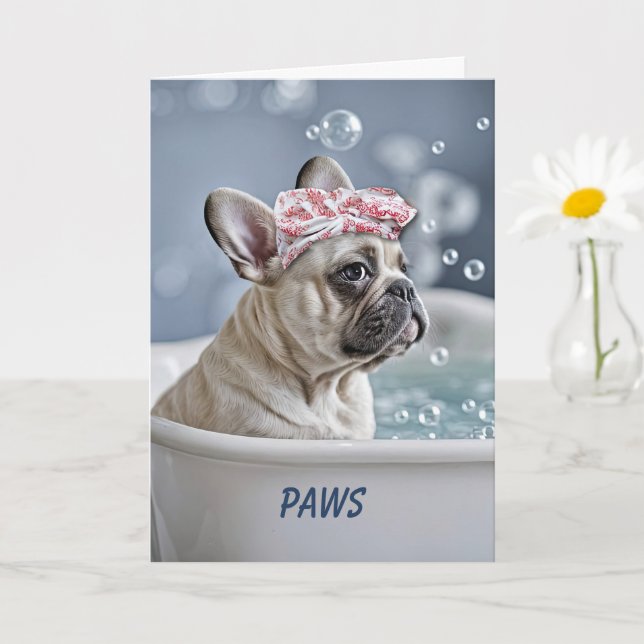 Tarjeta Sentirse bien mejor perro toro francés lindo (Planta pequeña)