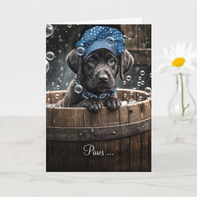 Tarjeta Sentirse bien, recuperador de labrador negro más l (Planta pequeña)