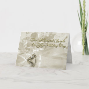 Tarjeta Sepia de la enhorabuena de la boda