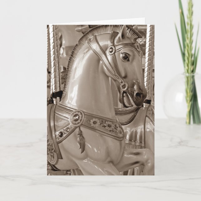Tarjeta Sepia Horse Birthday (Anverso)