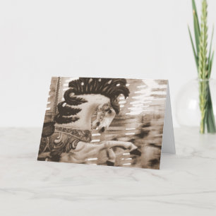 Tarjeta Sepia Merry Horse, Cumpleaños