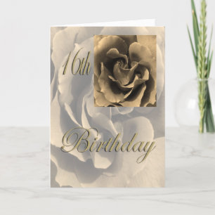 Tarjeta Sepia Rosa Feliz 16º cumpleaños