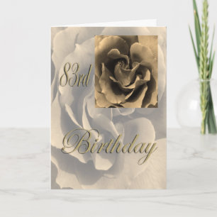 Tarjeta Sepia Rose Feliz 83 cumpleaños