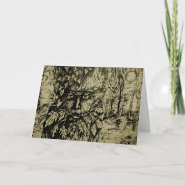 Tarjeta sepia verde para hombre