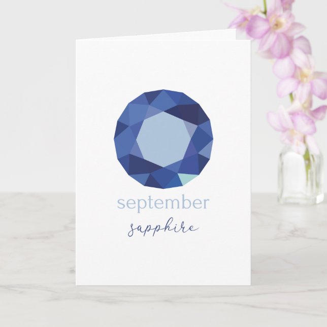 Tarjeta Septiembre Birthstone Sapphire (Orquídea)