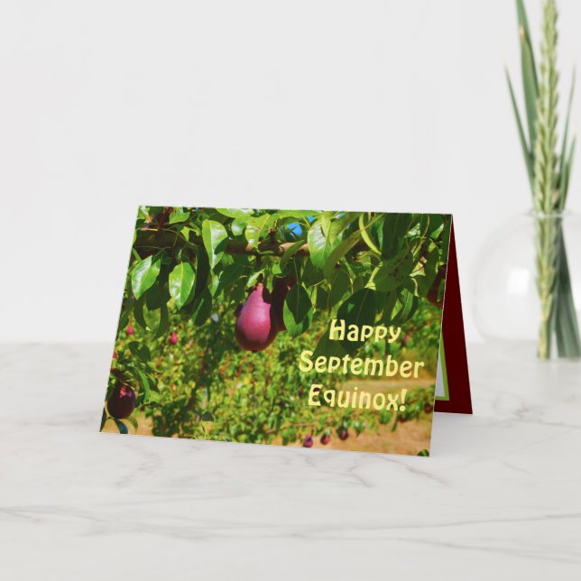 Tarjeta Septiembre Equinox, Orchard, saluda (Anverso)
