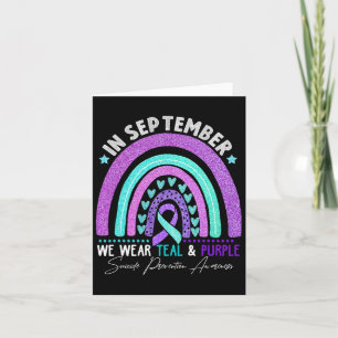 Tarjeta Septiembre Usamos Preventi Suicida Verde azulada Y
