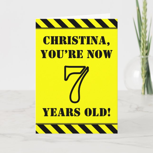 Tarjeta Séptimo cumpleaños: texto de estilo de galería de  (Anverso)