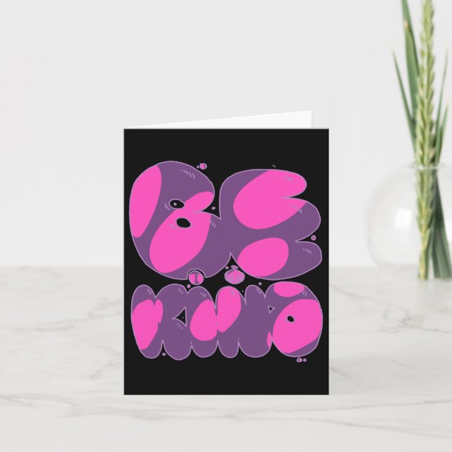 Tarjeta Ser Amable Pegatina Rosa Y Púrpura (Anverso)
