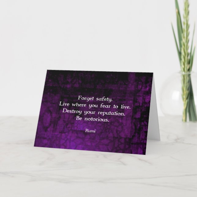 Tarjeta Ser célebre cita Inspiradora de Rumi (Anverso)